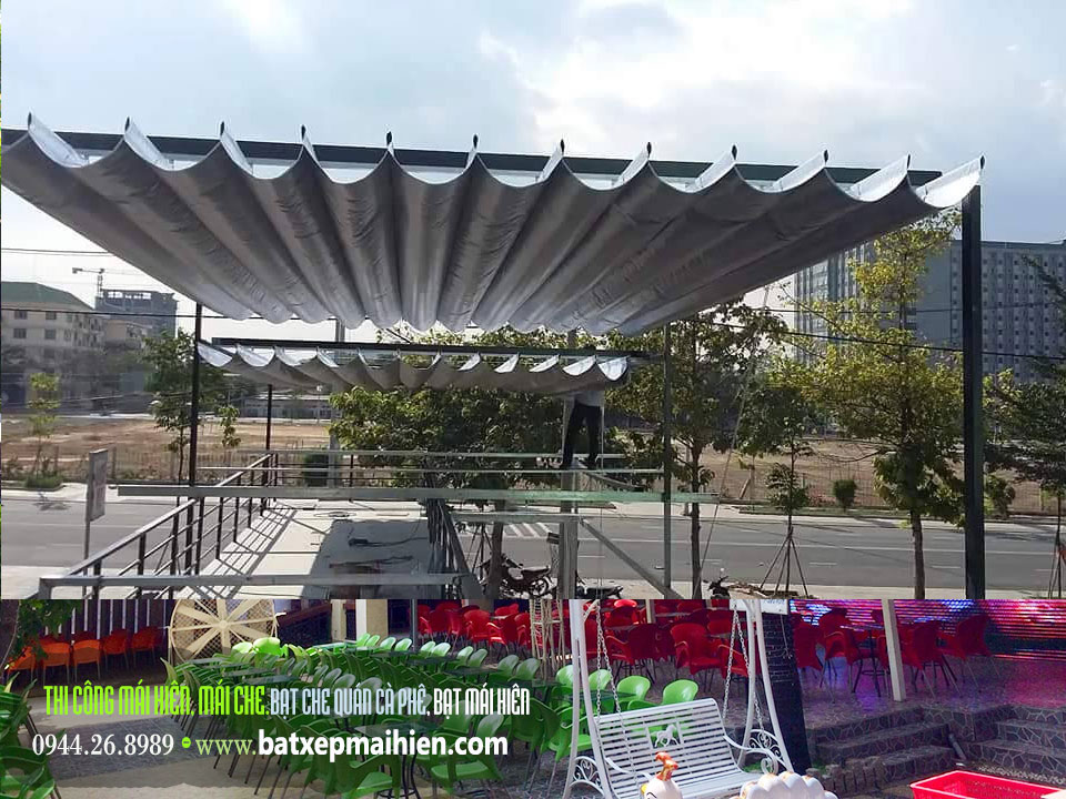 hận báo giá thi công mái hiên di động quán cafe, quán nhậu, quán ăn nhà hàng Spa tại tphcm